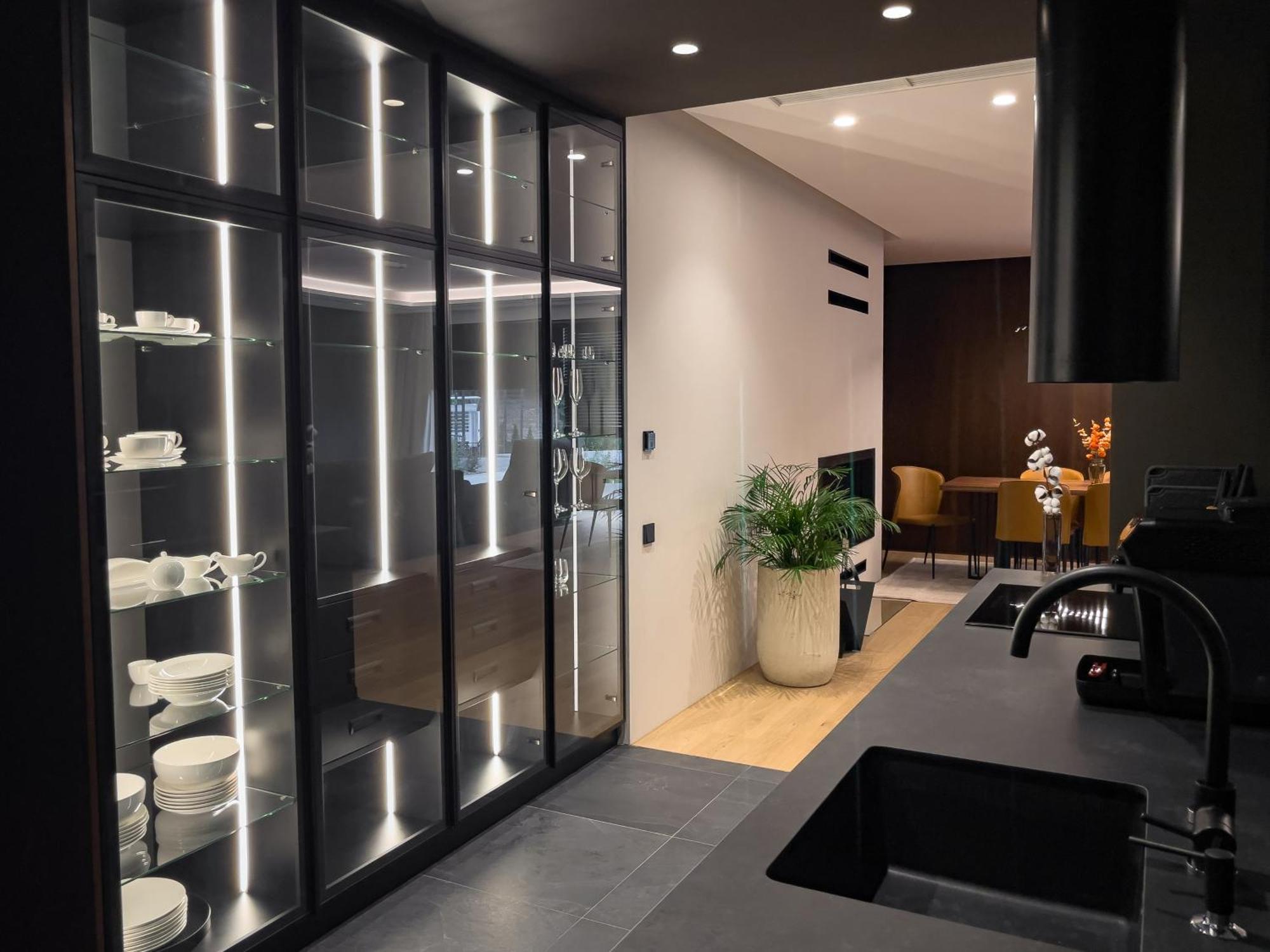 Emily Resort Lviv Bagian luar foto A kitchen with a built-in refrigerator