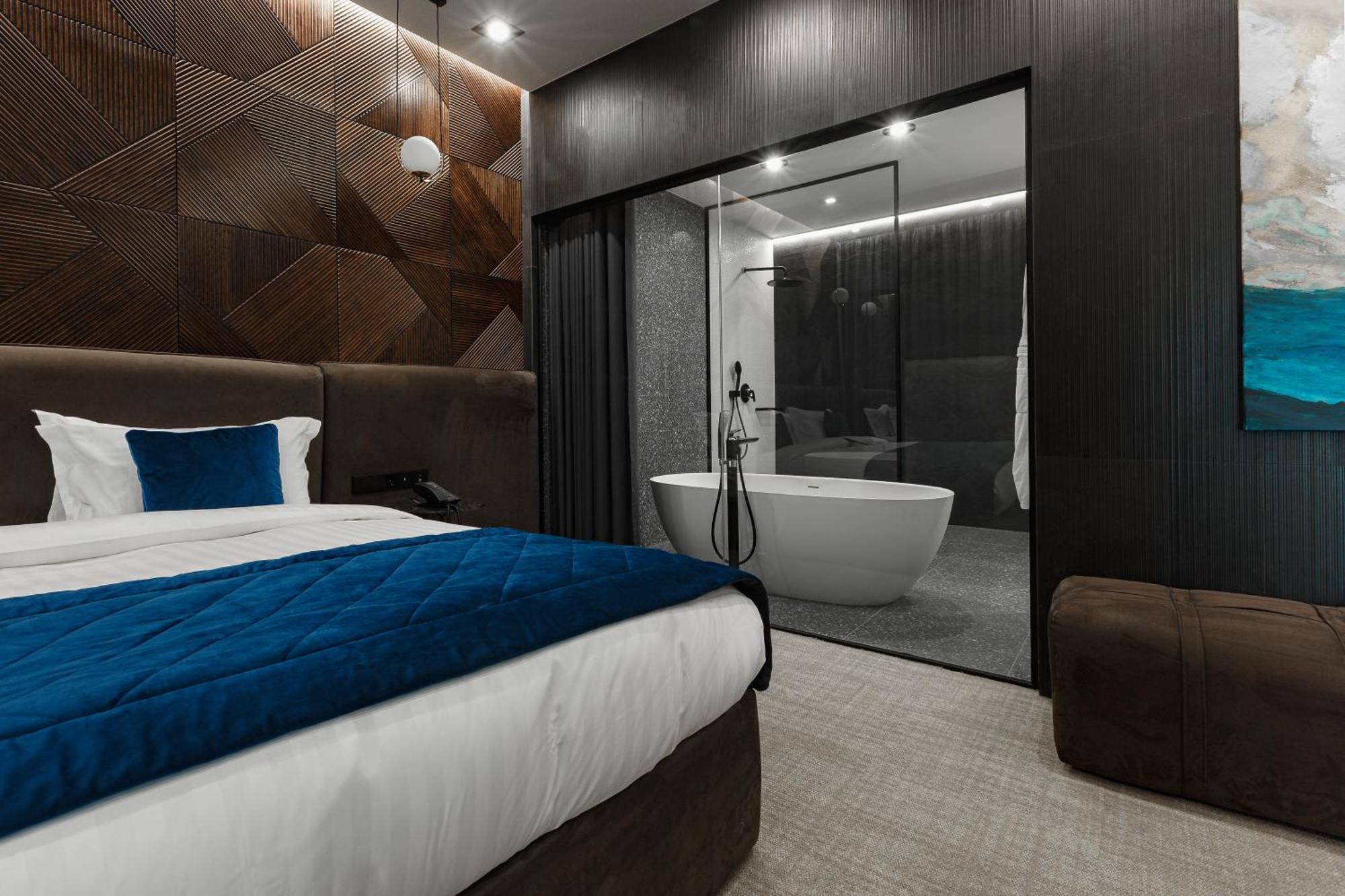 Emily Resort Lviv Bagian luar foto A 3D rendering of a hotel room